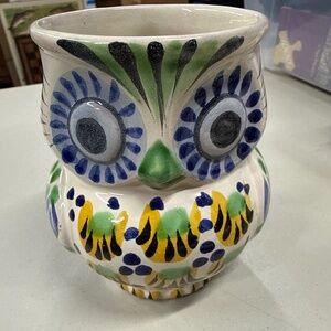 hand-painted ceramic owl mug by Gorky Gonzalez.